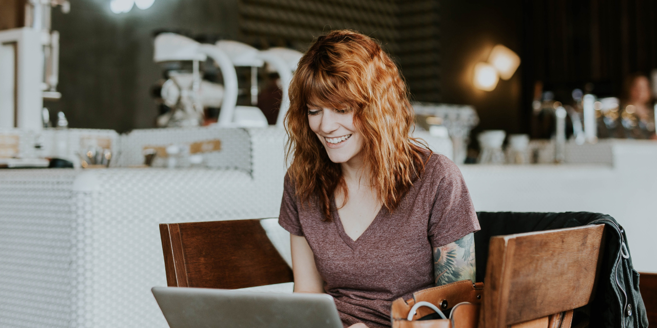 Girl browsing her laptop